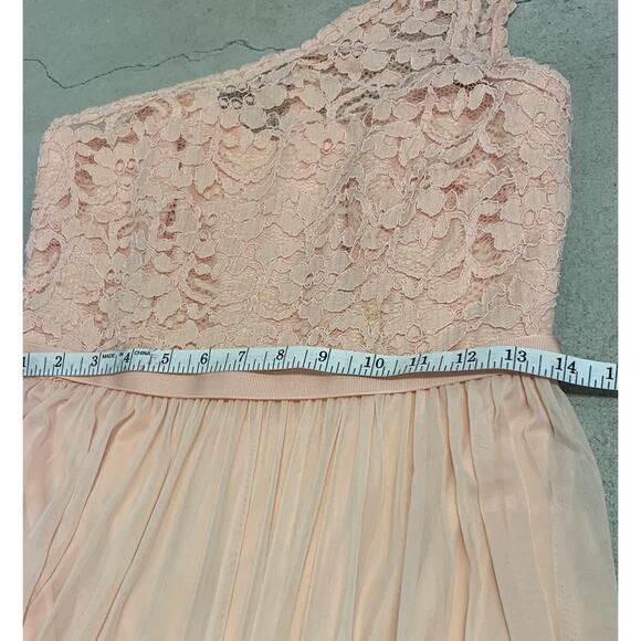 Davids Bridal Dress Womens 6 Bridesmaid One Shoulder Lace Chenille Maxi Dress - Picture 7 of 9